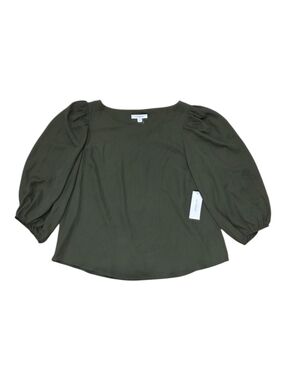 Monograph Olive Green Puff Sleeve Blouse L NWT